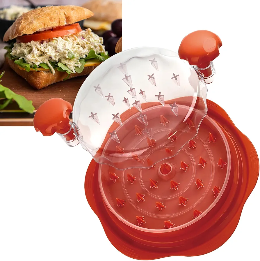 Chicken grinder,Chicken Shredder Large Chicken Breast Shredder Tool Twist, Visible Meat Shredder Machine, Anti-Slip Strip, Ergonomic Handle, BPA Free, gifts for women（Elegant Orange）