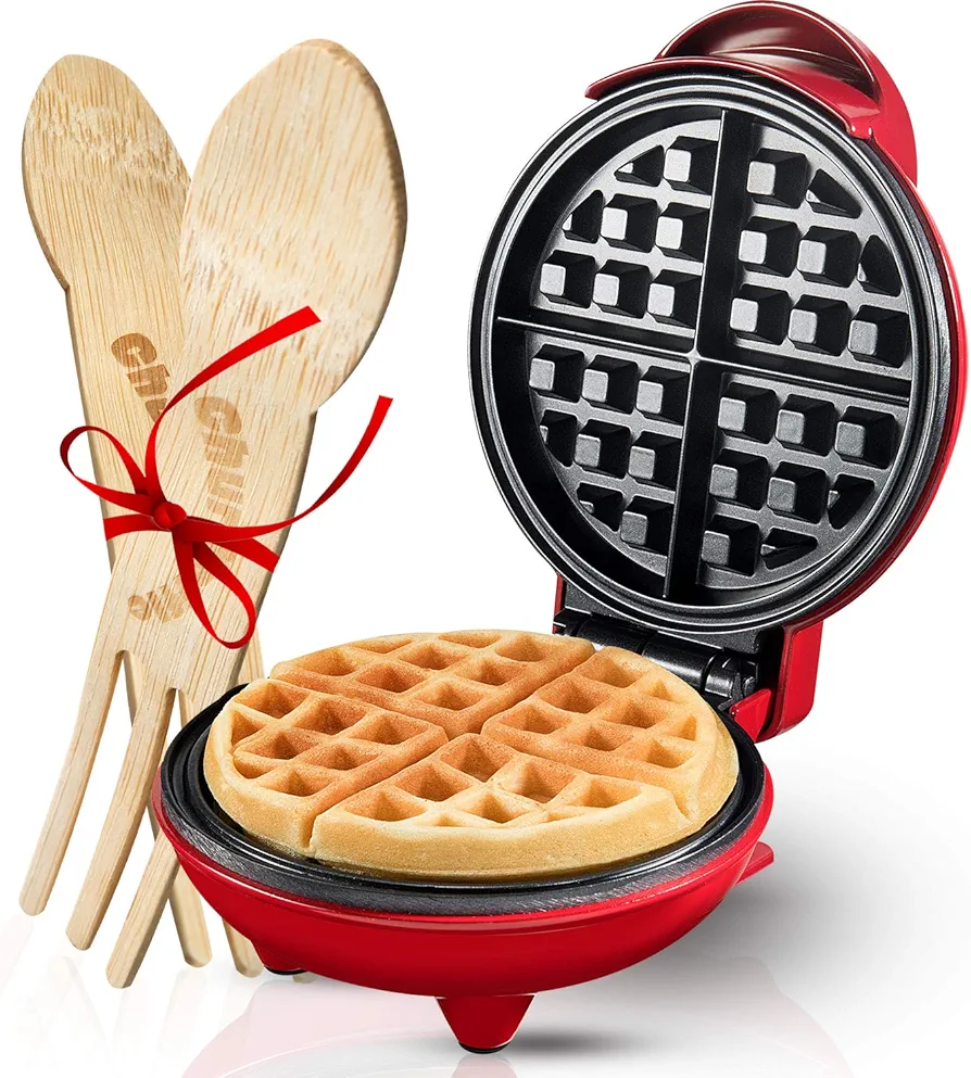 Burgess Brothers Mini Churwaffle Maker - Makes 4-Inch Waffles, Chaffles, and Cornbread Churro Waffles - Great Housewarming and Graduation Gift