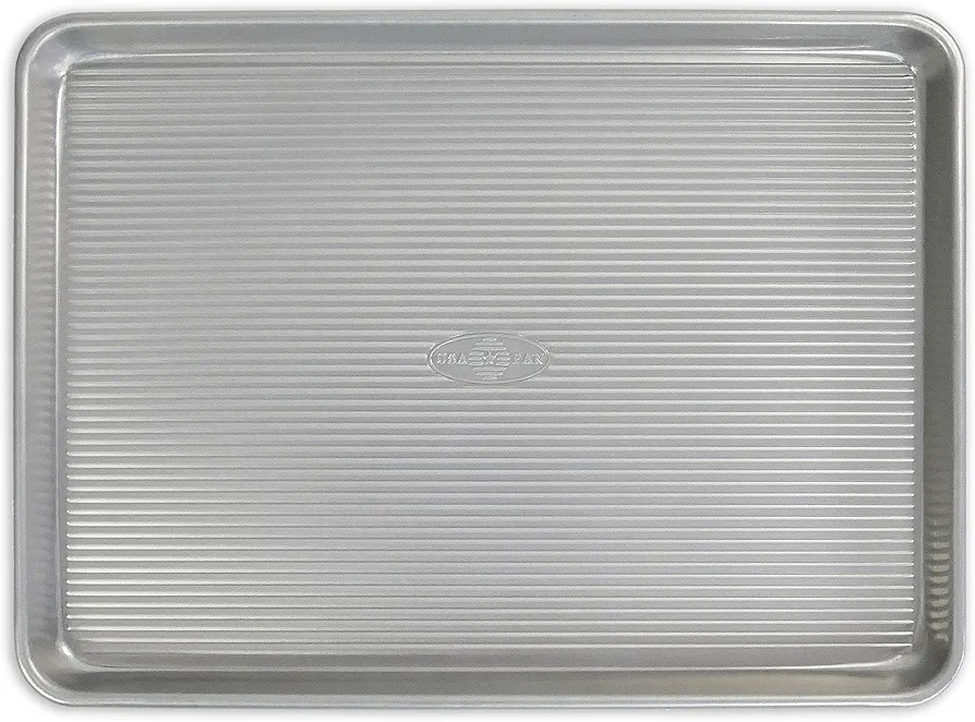 USA Pan Bakeware Half Sheet Pan, Warp Resistant Nonstick Baking Pan, Made in the USA from Aluminized Steel 17.75 x 12.75 x 1