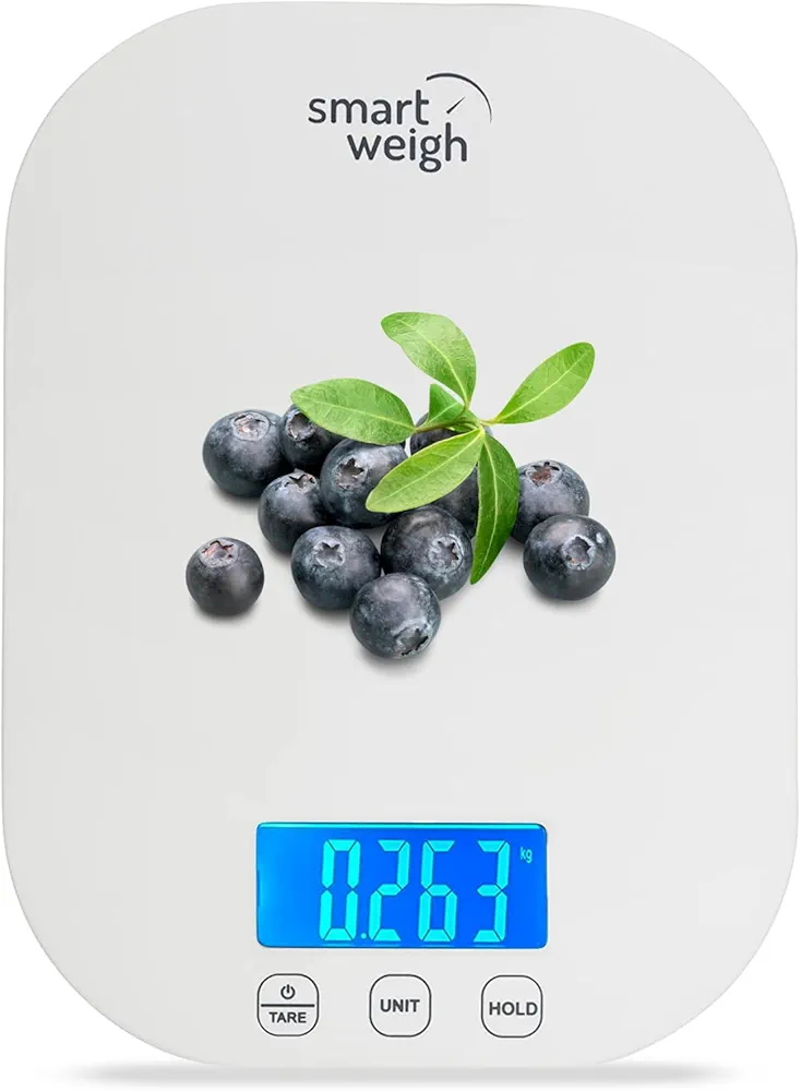 Smart Weigh 11lb Digital Kitchen Food Scale, Mechanical Accurate Weight Scale with 5-Unit Modes,Grams and Ounces for Weight Loss,Weighing Ingredients, Dieting, Keto Cooking, Meal Prep and Baking