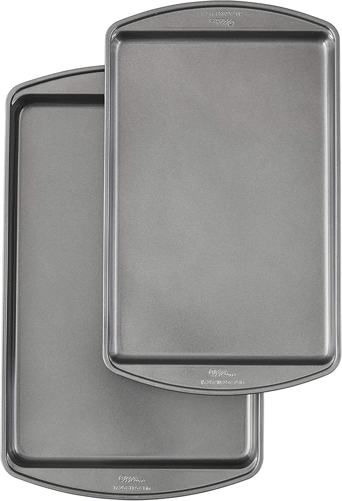 Wilton Perfect Results Premium Non-Stick Bakeware Cookie Baking Sheets Set, 2-Piece, Steel