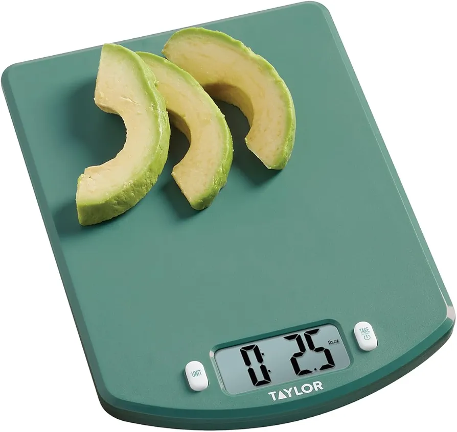 Taylor Digital Ocean Bound Plastic Kitchen Food Scale, 11 Pound Capacity, Teal