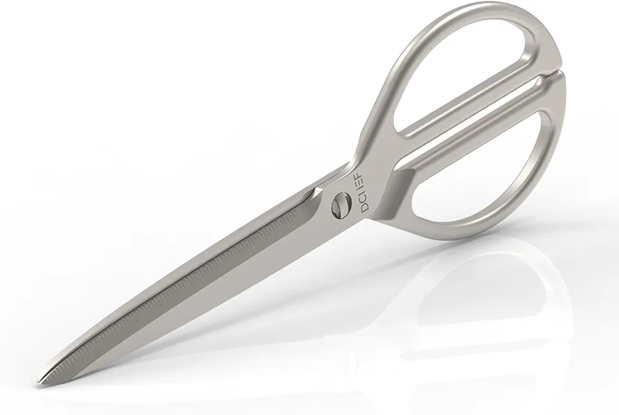 All Purpose Heavy Duty Stainless Steel Kitchen Scissors - Ultra Sharp Dishwasher Safe Serrated Cutlery Utility Shears for Poultry, Meat, Fish, Chicken, and Vegetables