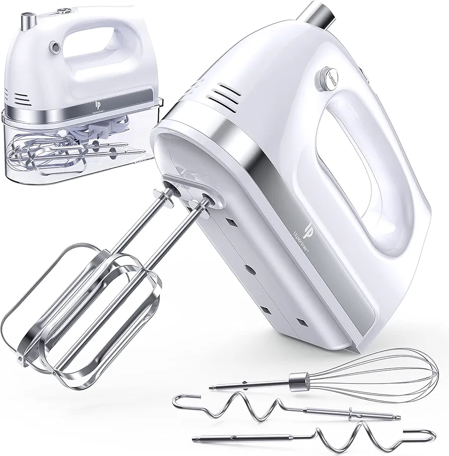 Hand Mixer Electric, 400W Food Mixer 5 Speed Handheld Mixer, 5 Stainless Steel Accessories, Storage Box, Kitchen Mixer with Cord for Cream, Cookies, Dishwasher Safe