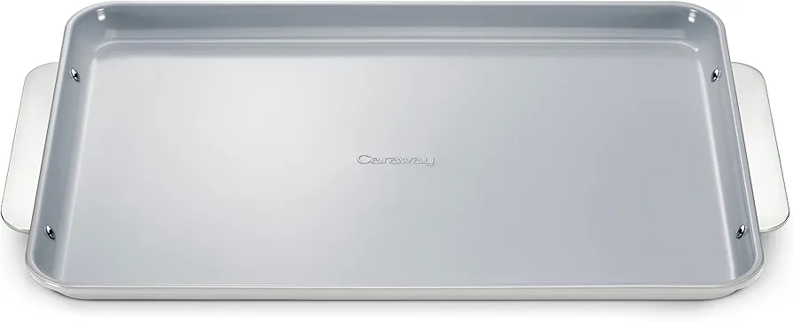 Caraway Non-Stick Ceramic Baking Sheet - Naturally Slick Ceramic Coating - Non-Toxic, PTFE & PFOA Free - Perfect for Baking, Roasting, and More - Large (18" x 13") - Gray