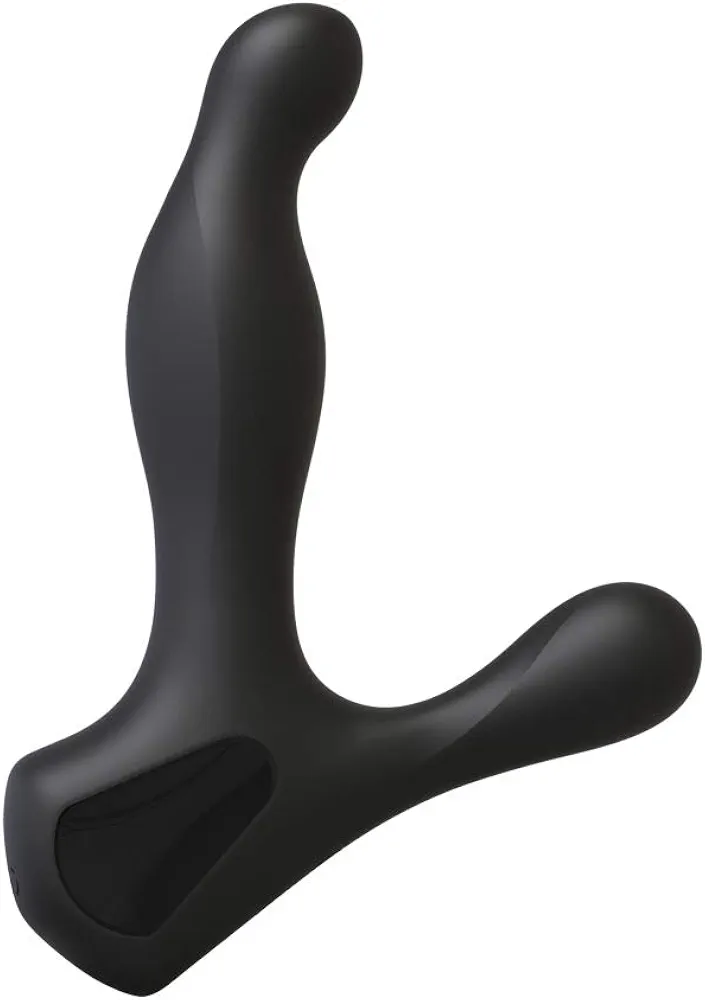 Doc Johnson OptiMALE™ - Rimming P-Massager - Rechargeable Silicone Prostate Massager - Perineum & Shaft Feature 10 Vibration Functions, Spinning Beads Provide Rimming Sensation - Black