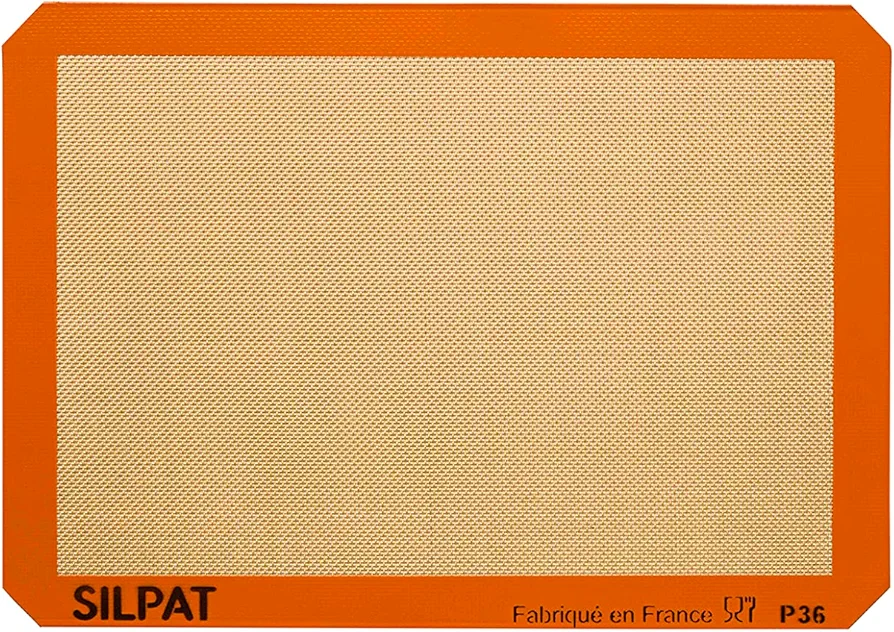 Silpat Premium Non-Stick Silicone Baking Mat, Half Sheet Size, 11-5/8 x 16-1/2, Orange