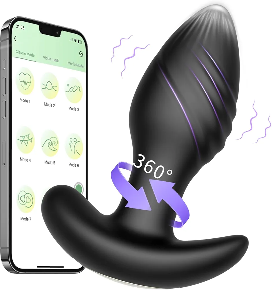 Anal Dildo Adult Sex Toys for Men Prostate Massager - Games Vibrators APP Control Anal Toy, Couple Anal Sex Toys Vibrating Butt Plug Mens Women with 10 Vibrating Rotation Mode, Prostate Vibrator