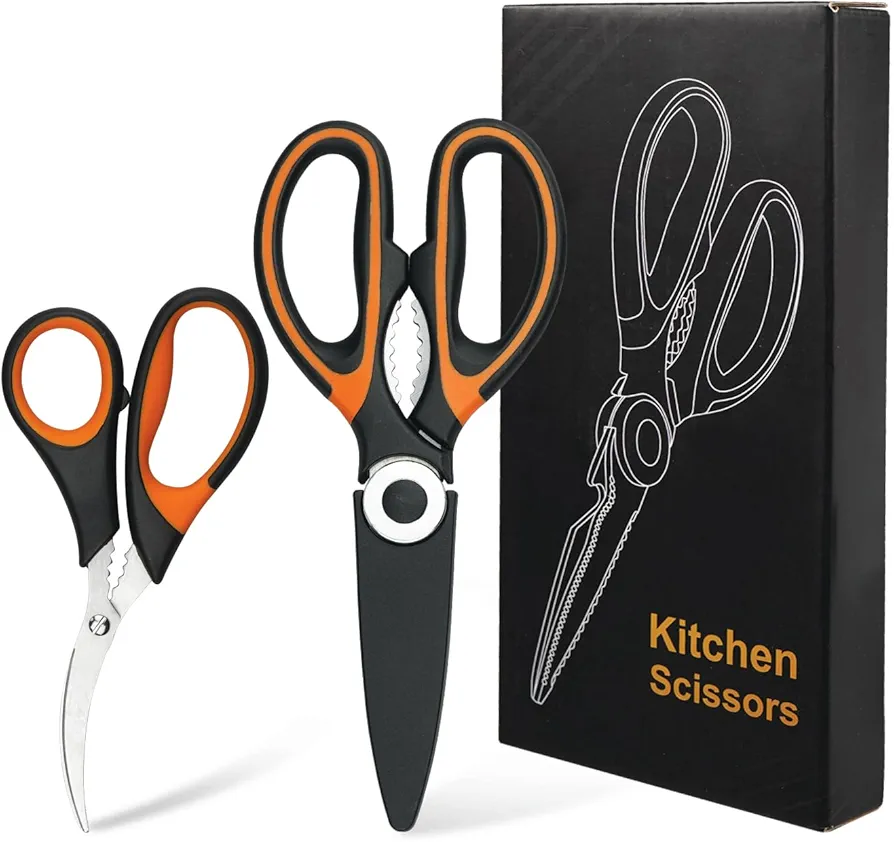 Kitchen Scissors,2 Pack Kitchen Scissors all Purpose,Ultra Sharp Kitchen Scissors for Food,Utility Kitchen Scissors Heavy Duty,Stainless Steel Kitchen Shear for Food/Meat/Vegetables/BBQ