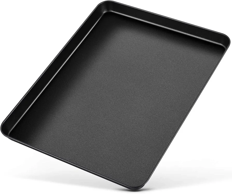 P&P CHEF 16 Inch Baking Sheet Pan, Nonstick Cookie Sheet for Baking, Large Carbon Steel Baking Tray, Sturdy Use & Easy to Clean & Oven Safe, Black