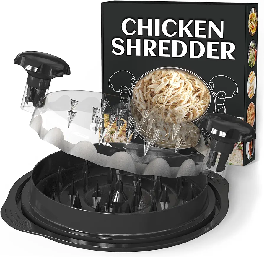 Chicken Shredder, Chicken Shredder Tool Twist Visible, Chicken Breast Shredder with Anti-Slip Strip, Ergonomic Handle, Easy Cleaning, BPA Free, Dishwasher for Beef, Pork, Chicken