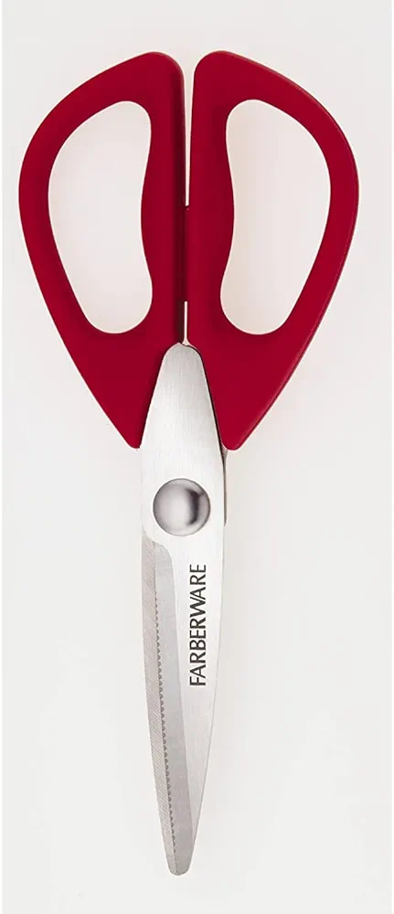 Farberware Professional Stainless Steel All-Purpose Kitchen Shears, Pack of 1, Red