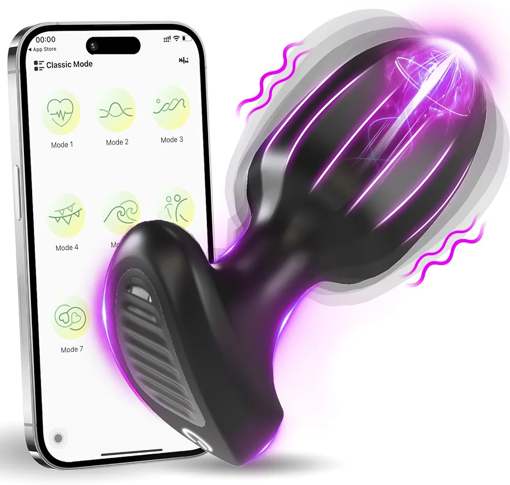 Anal Plug Vibrators Sex Toys - APP Remote Control Prostate Massager with 9 Intense Vibration Modes, Female Wearable G Spot Vibrator Male Vibrating Butt Plug Adult Sex Toys and Games for Men Women