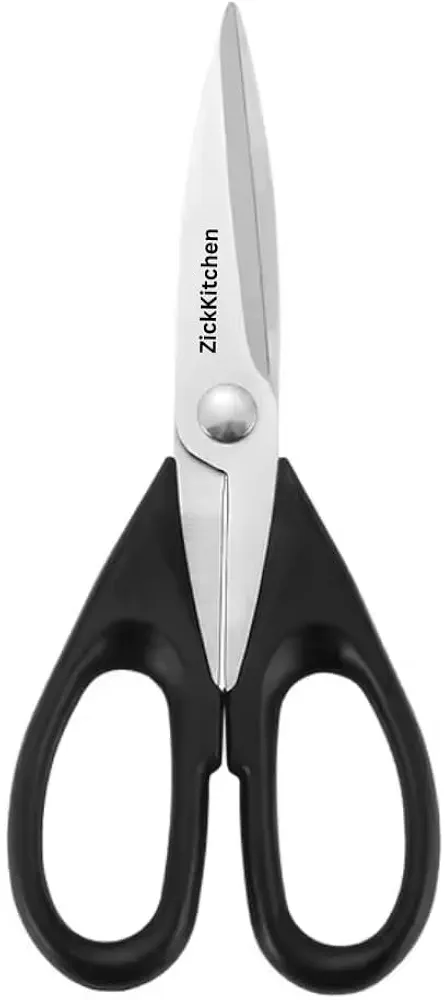 Zick All Purpose Kitchen Shears with Protective Sheath for Everyday Use Stainless Steel Scissors with Comfort Grip, 8.7* Inch Black, Medium, Zicksc02