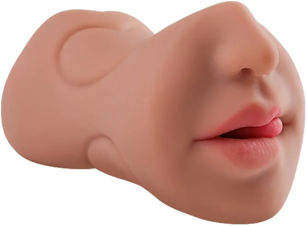 3 In 1 Pocket Pussy Mouth Stroker Realistic Anus Vagina Sex Toys for Men Pleasure Dual Open Ended Ebony Pocket Pussies Tight Male Masturbator Cup with Lips Lifelike Tongue Teeth Oral Blowjob Simulator