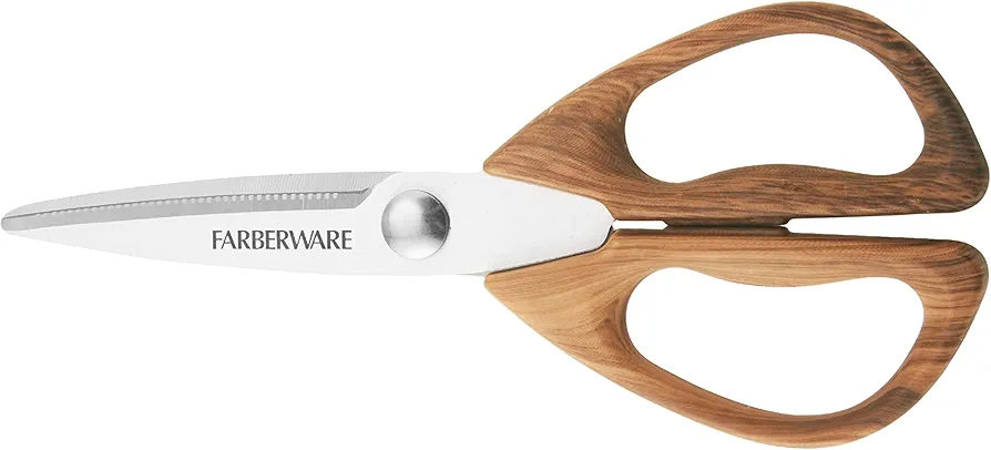 Farberware 5221282 All Purpose Shear, Pecan Wood Handles 8.2 x 3.5 x 0.5 inches