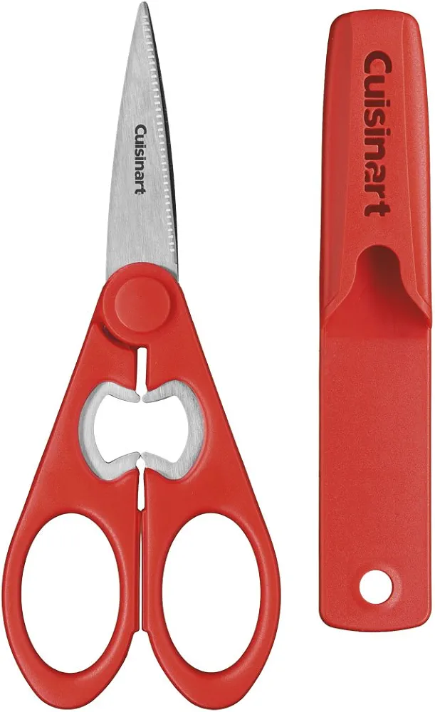 Cuisinart C77-SHR8RMH Classic Shears 8" All-Purpose Kitchen Scissors w/ Magnetic Holder, Red