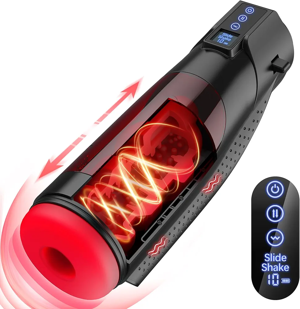 Automatic Male Masturbator - Adult Toys Male Sex Toys for Men Sex Toy Penis Pump Pocket Pussy Adult Sex Toys Sex Machine 3D Male Stroker Male Masturbators with 10 Vibrating & 8 Thrusting & LCD Display