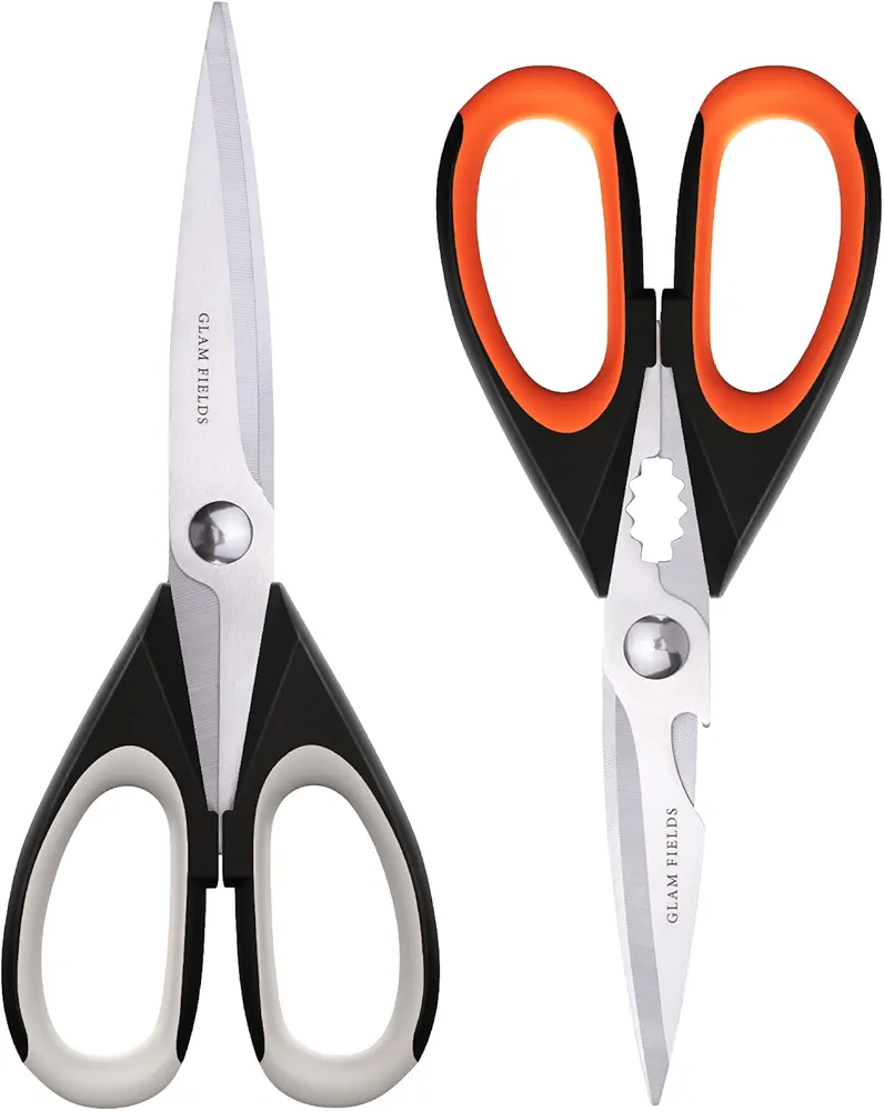 Kitchen Shears Scissors All Purpose, 2Pack Kitchen Scissors Heavy Duty, Poultry Shears,Food Scissors, Multipurpose Stainless Steel Sharp Utility Meat Scissors for Chicken Poultry Fish Herbs