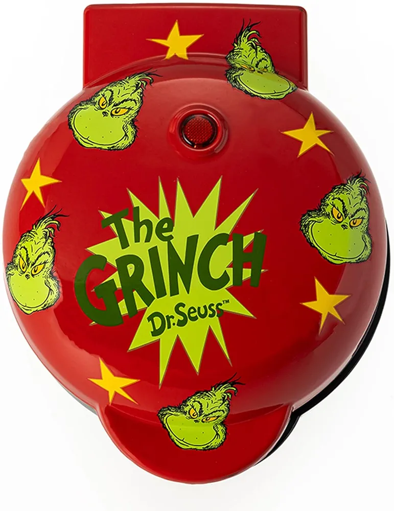 Uncanny Brands Dr. Seuss Grinch Mini Waffle Maker - Small Kitchen Appliance