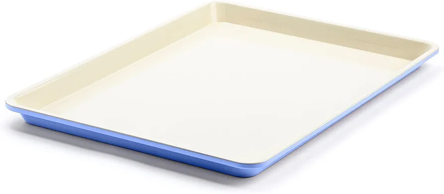 GreenLife Healthy Ceramic Nonstick Half Cookie Sheet Baking Pan, 18.5" x 12", PFOA-Free PFAS-Free, Easy Release, Even Heating, Dishwasher Safe, Oven Safe, Periwinkle