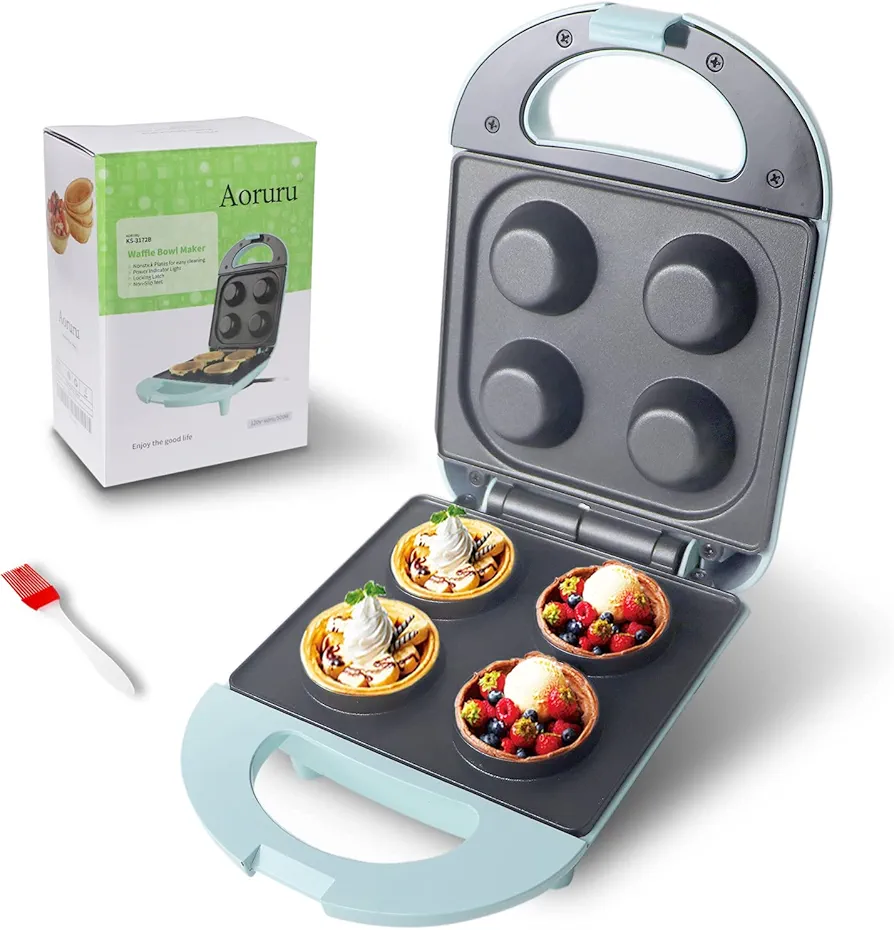 Mini Waffle Bowl Maker 4 Belgium Waffle Bowls