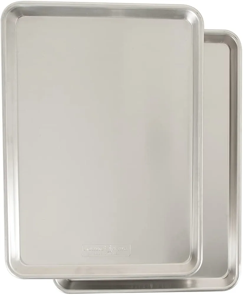 Nordic Ware Naturals Aluminum Commercial Half Sheet - USA Made Cookie Sheet Pan, 2-Pack