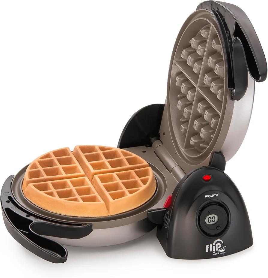 Presto Ceramic Flipside Belgian Waffle Maker, 7 inches (Pack of 1), BlackGray